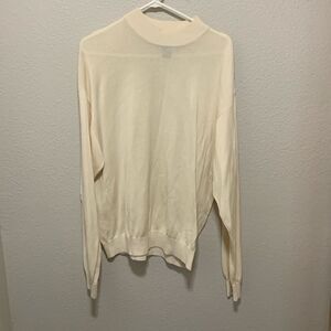 Baracuta Men’s Long Sleeved Sweater Shirt Size XL White Silk Blend